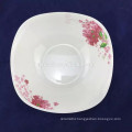 plain white porcelain square bowl